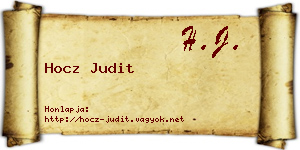 Hocz Judit névjegykártya